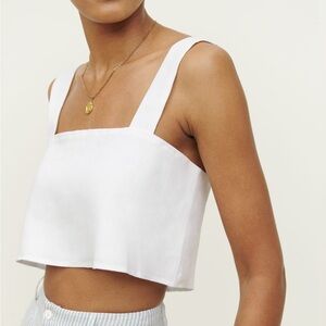 Reformation Lorin Linen Top White NWT Size Small